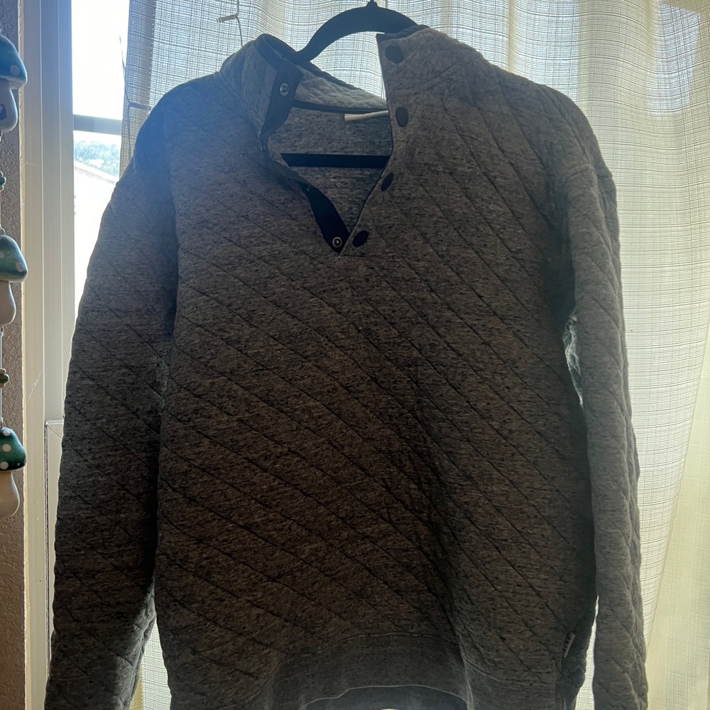 Men's Quilted Crewneck Sweater - Charcoal